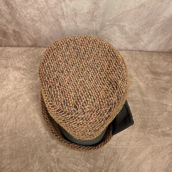 Vintage 60s Cedarbrook Orange Tapestry Derby Bucket Hat Cloche Bow Retro - Picture 6 of 9